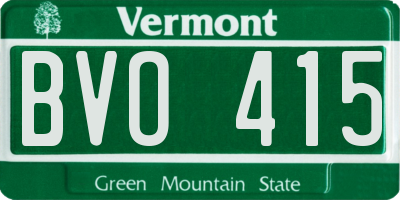 VT license plate BVO415