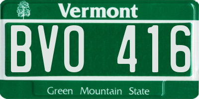 VT license plate BVO416