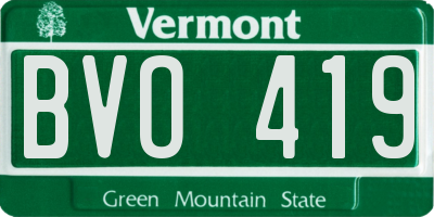 VT license plate BVO419