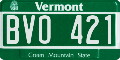VT license plate BVO421