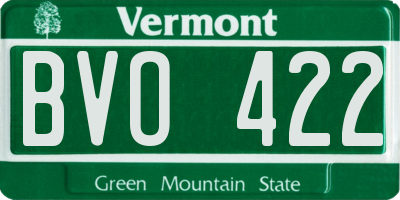 VT license plate BVO422
