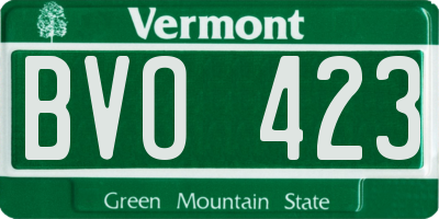 VT license plate BVO423