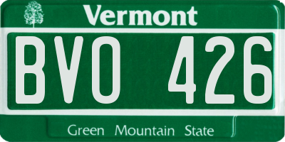 VT license plate BVO426