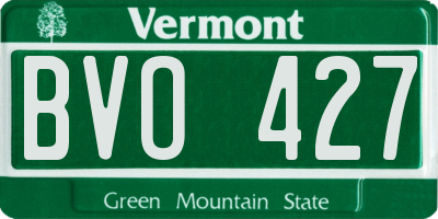 VT license plate BVO427
