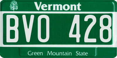 VT license plate BVO428