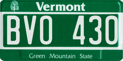VT license plate BVO430