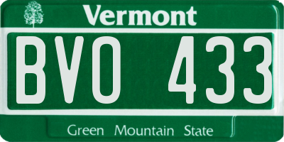 VT license plate BVO433