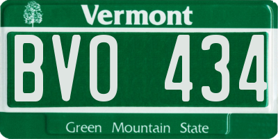 VT license plate BVO434