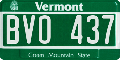 VT license plate BVO437