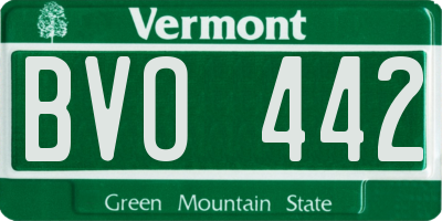 VT license plate BVO442