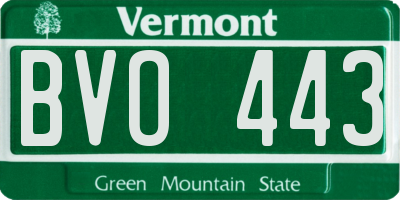 VT license plate BVO443