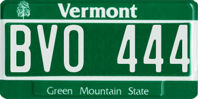 VT license plate BVO444