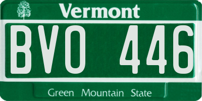 VT license plate BVO446