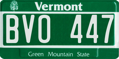 VT license plate BVO447