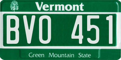VT license plate BVO451