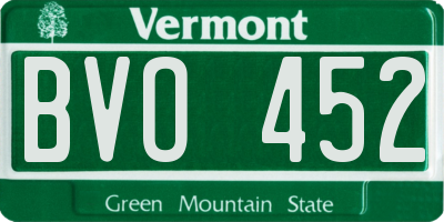 VT license plate BVO452