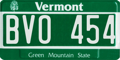 VT license plate BVO454