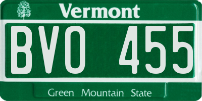 VT license plate BVO455