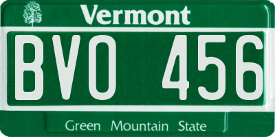 VT license plate BVO456