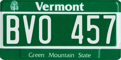 VT license plate BVO457