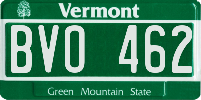 VT license plate BVO462