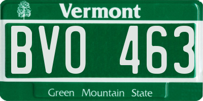 VT license plate BVO463