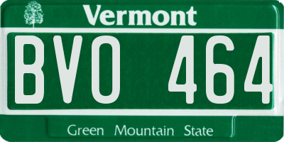 VT license plate BVO464