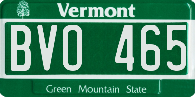 VT license plate BVO465