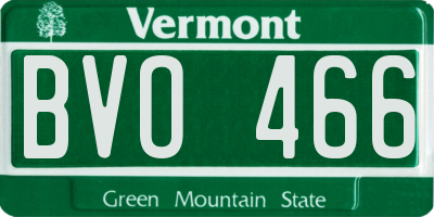 VT license plate BVO466