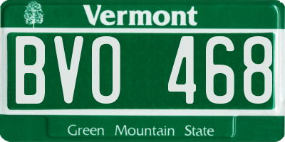 VT license plate BVO468