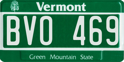VT license plate BVO469