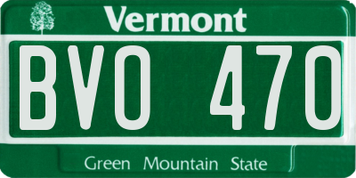 VT license plate BVO470
