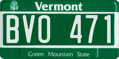 VT license plate BVO471