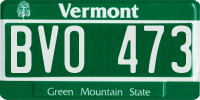 VT license plate BVO473