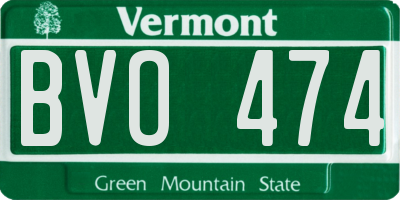 VT license plate BVO474