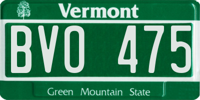 VT license plate BVO475