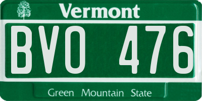 VT license plate BVO476