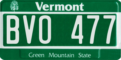 VT license plate BVO477