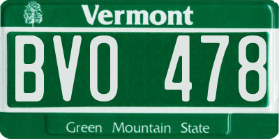 VT license plate BVO478