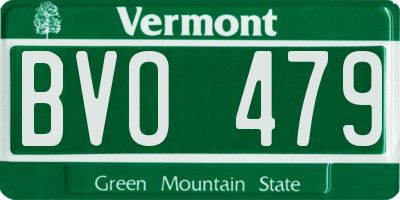VT license plate BVO479