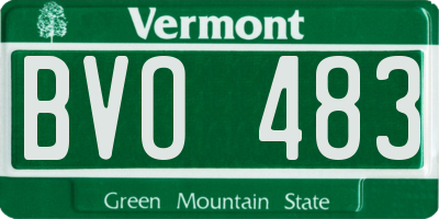 VT license plate BVO483