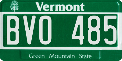 VT license plate BVO485