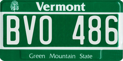 VT license plate BVO486