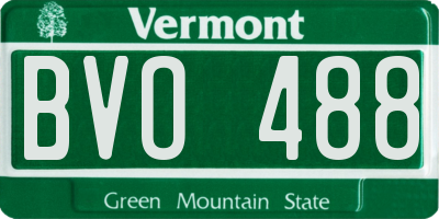VT license plate BVO488
