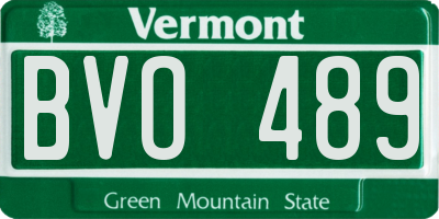 VT license plate BVO489