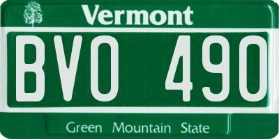 VT license plate BVO490