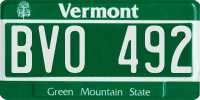 VT license plate BVO492