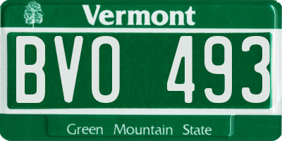 VT license plate BVO493