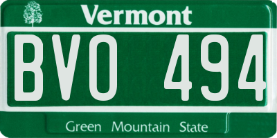 VT license plate BVO494