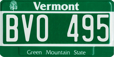 VT license plate BVO495